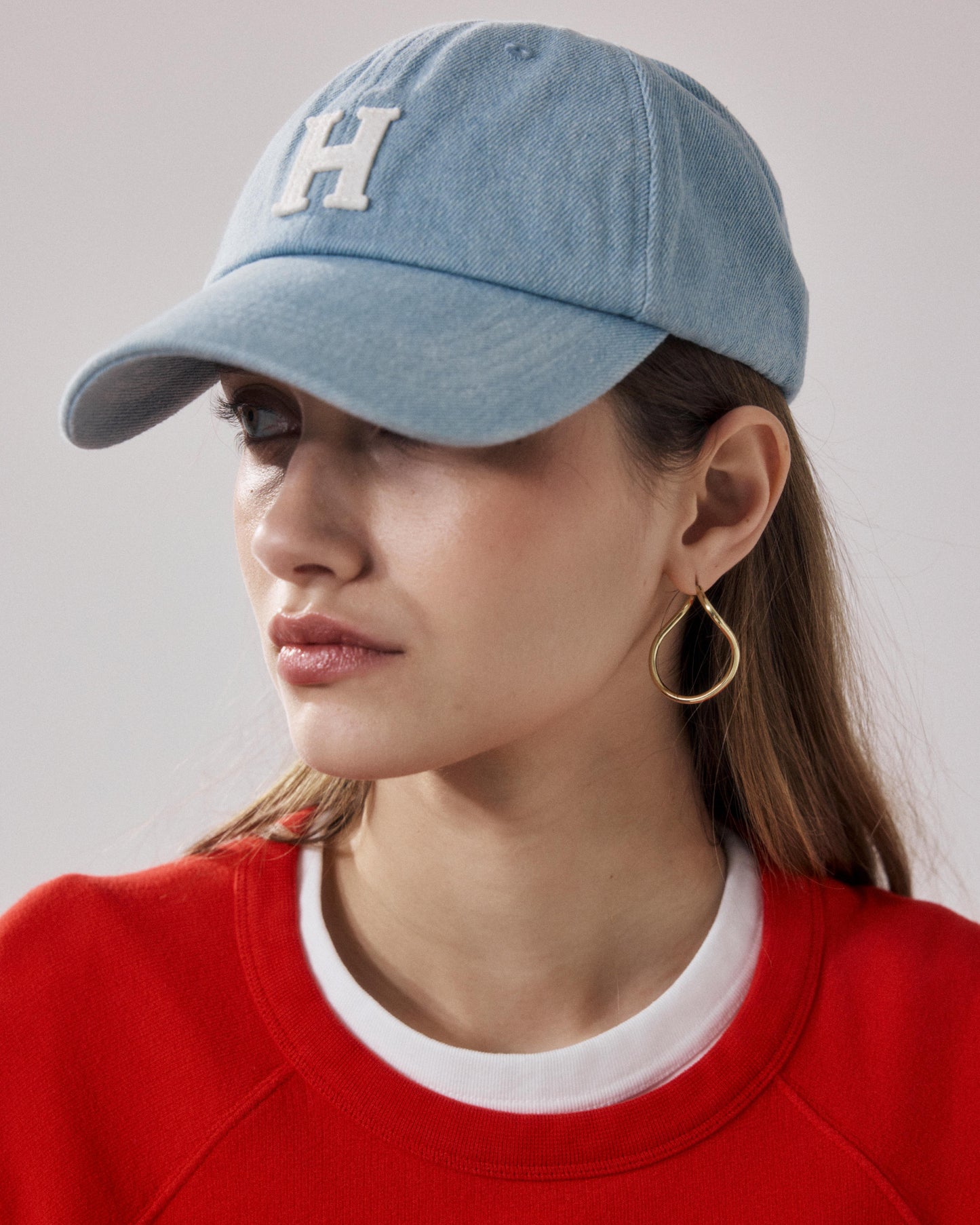 Damescap van lichtblauw Denim Cap H