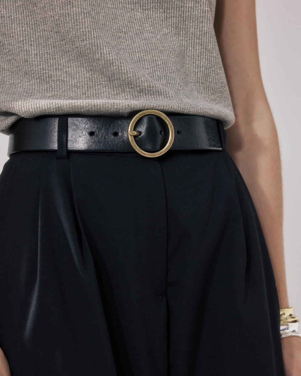 Ceinture Femme en Cuir Noir Aronde - Image principale