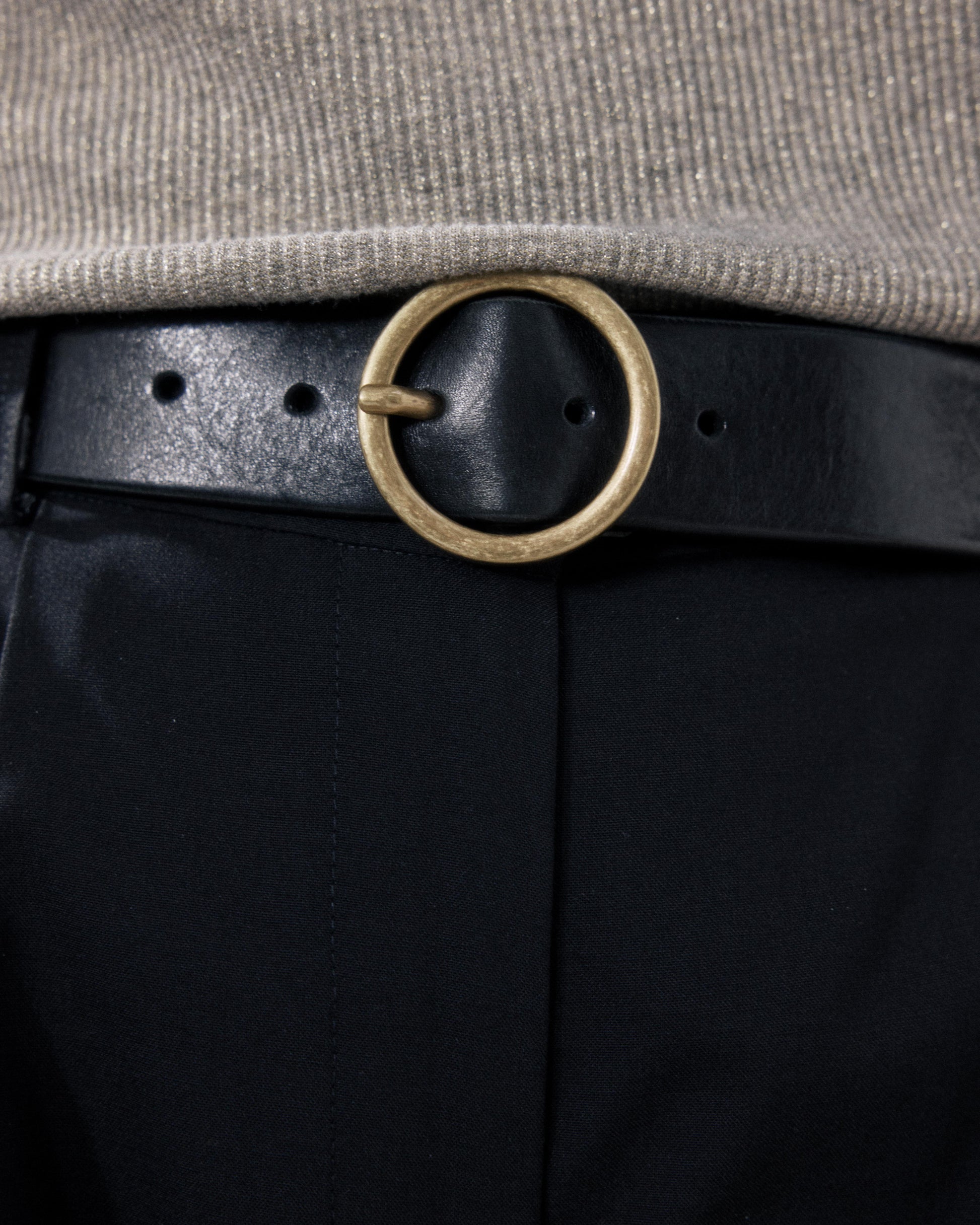Ceinture Femme en Cuir Suédé Noir Aronde