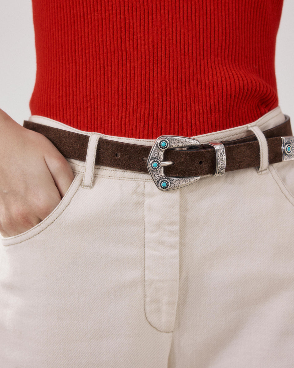 Ceinture Femme en Cuir Marron Andrew - Image principale