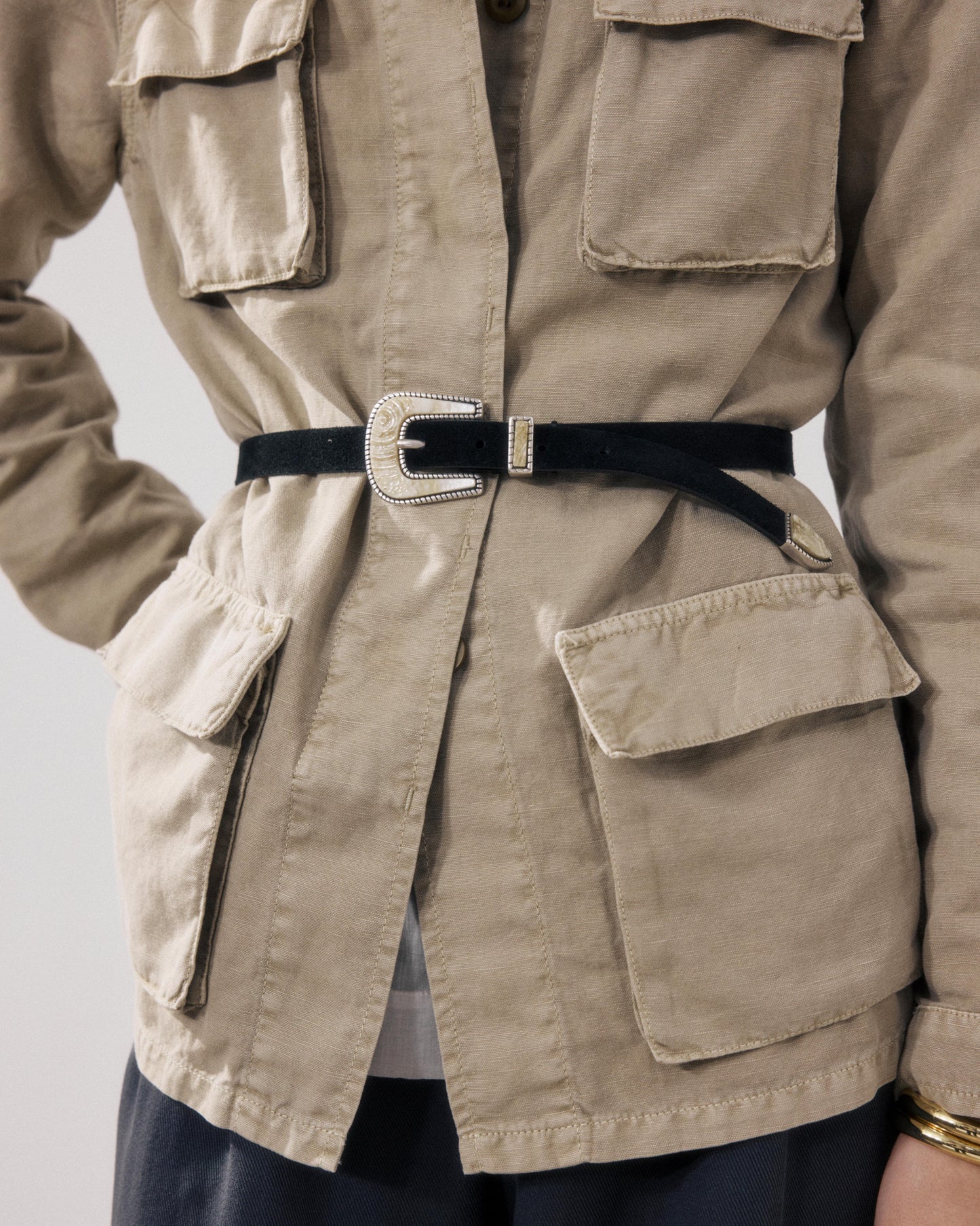 Ceinture Femme en Cuir Noir Achille