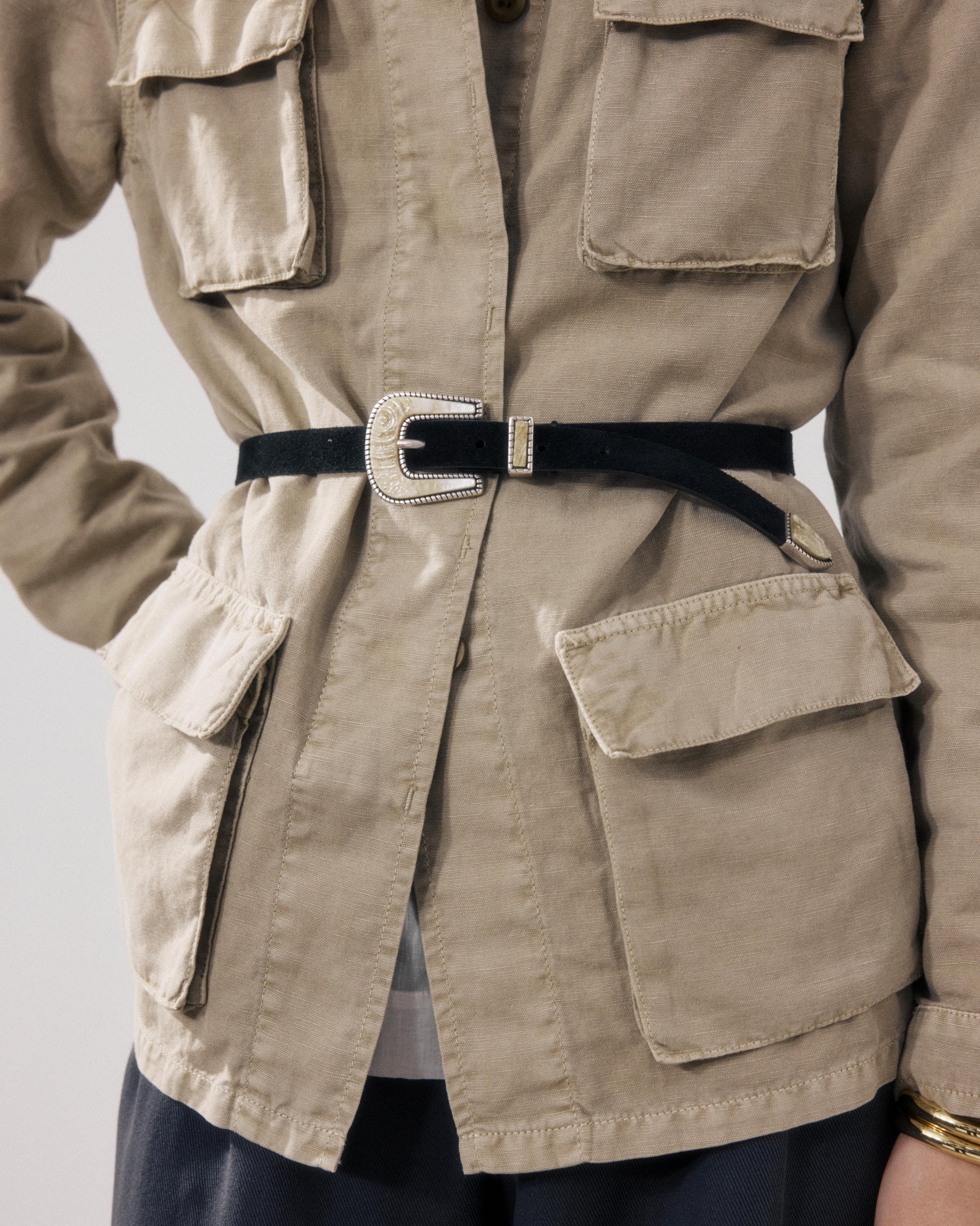 Ceinture Femme en Cuir Noir Achille