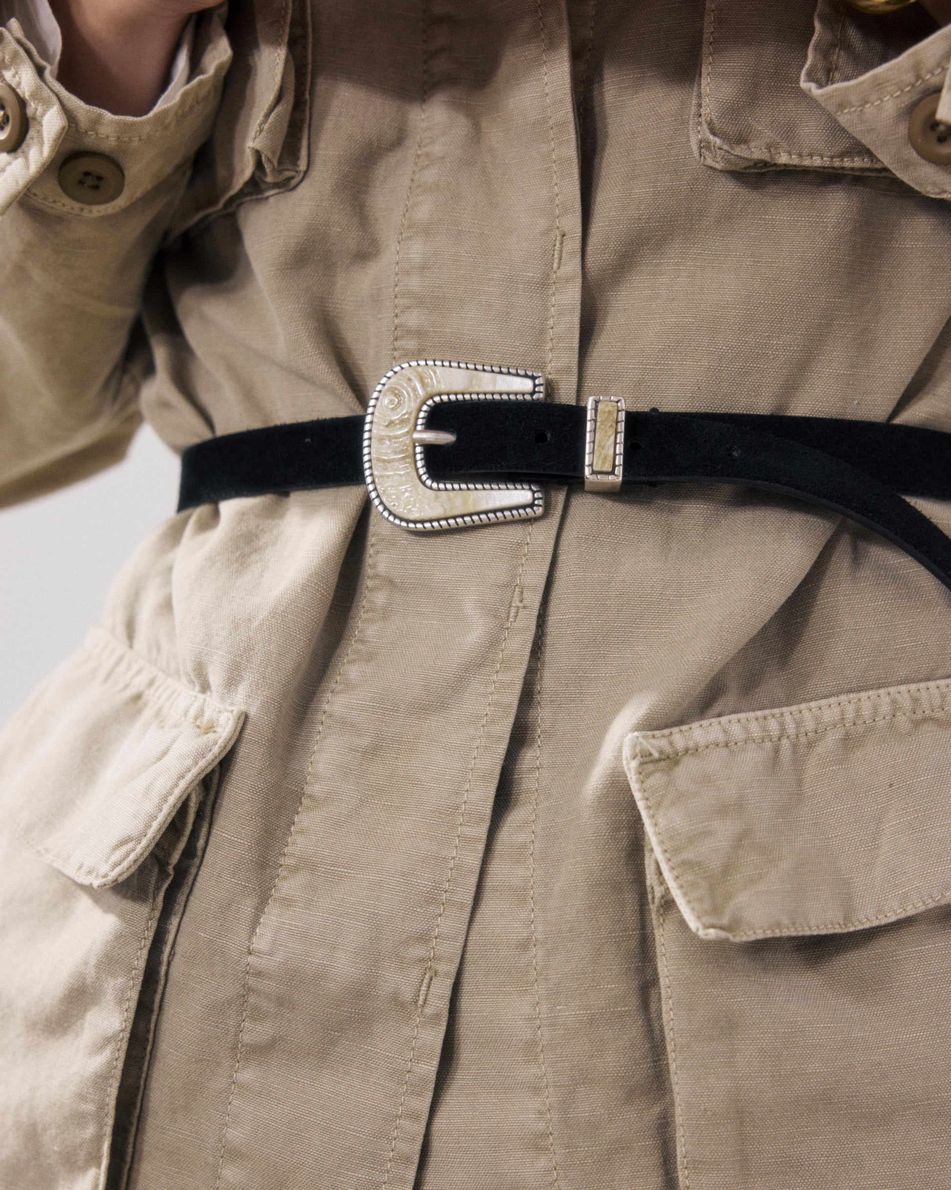 Ceinture Femme en Cuir Noir Achille