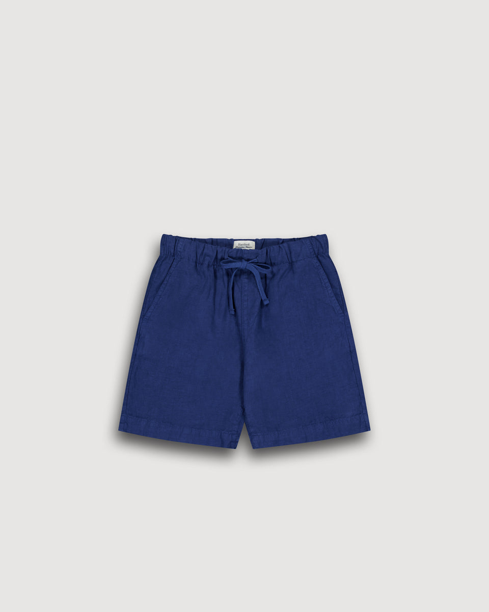 Short Garçon en Lin Bleu Indigo Joggy - Image principale