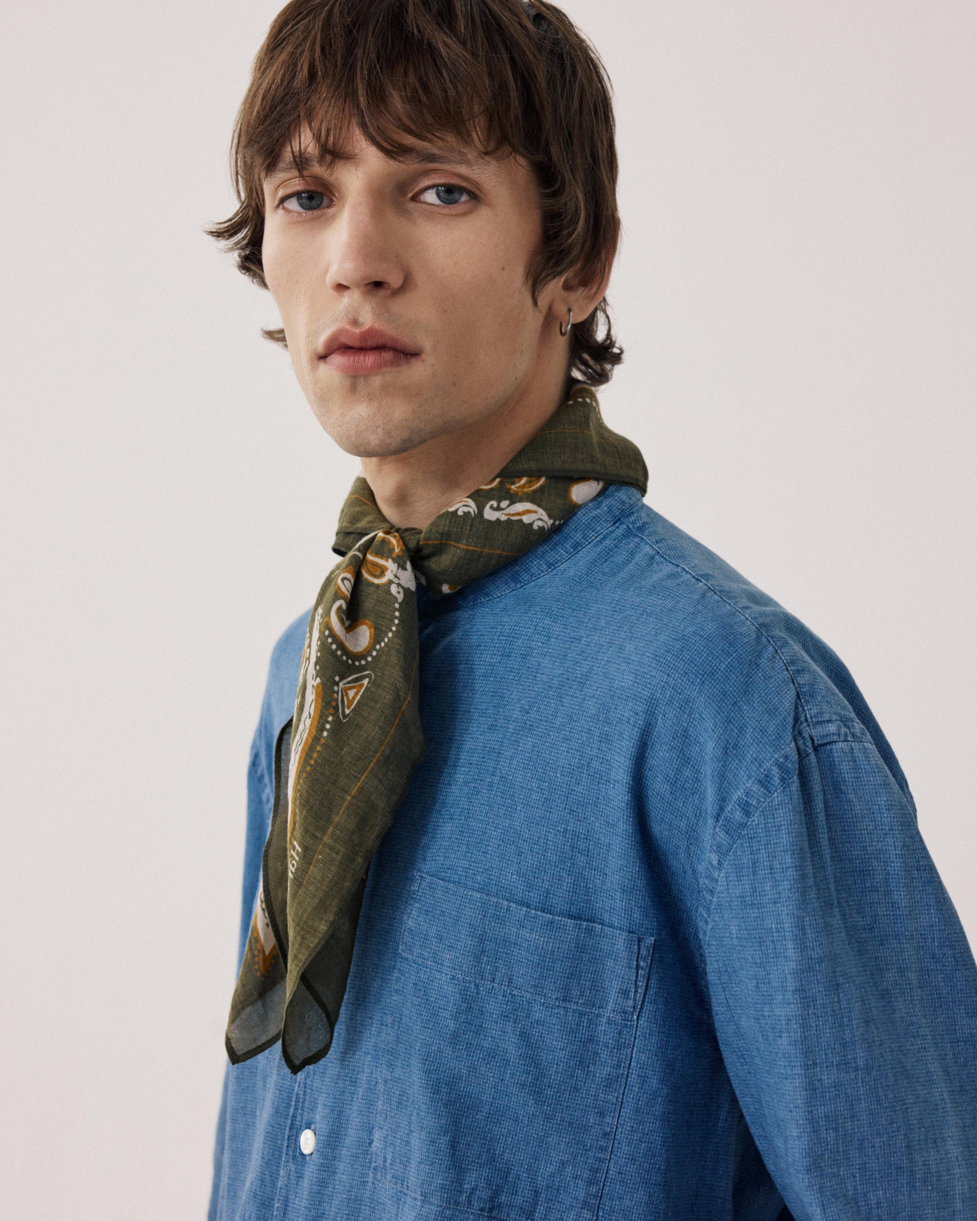 Bandana Homme Vert Militaire Bandana Paisley BFC2412-04