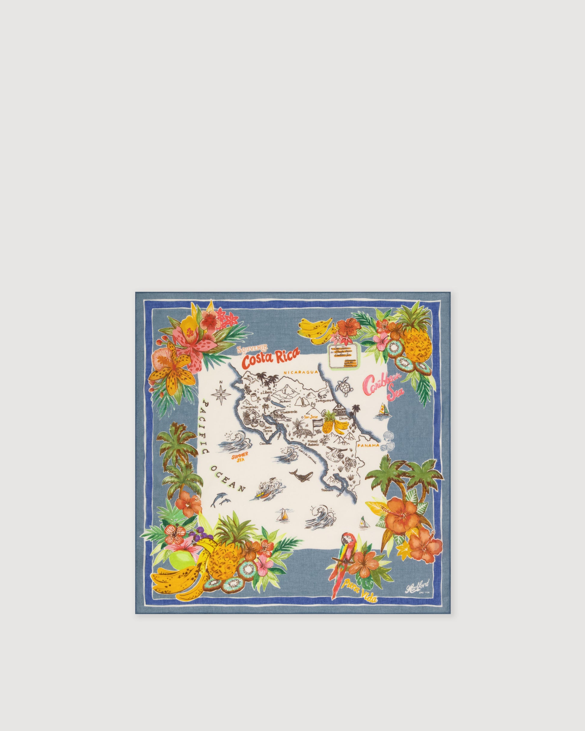 Herenbandana van blauw denimkatoen Bandana Costa Rica BFC4414-01
