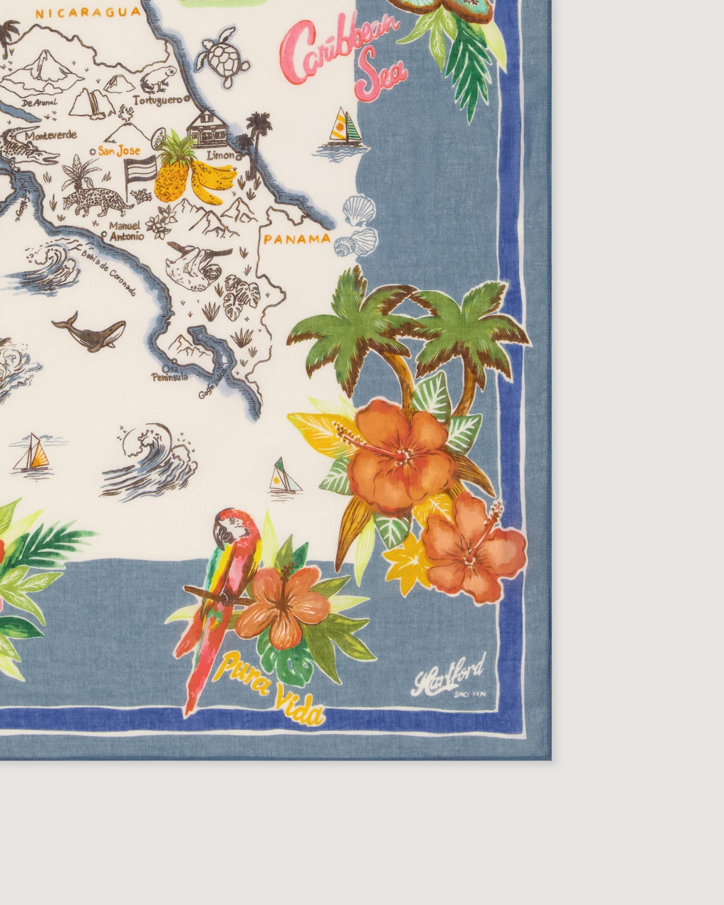 Herenbandana van blauw denimkatoen Bandana Costa Rica BFC4414-01