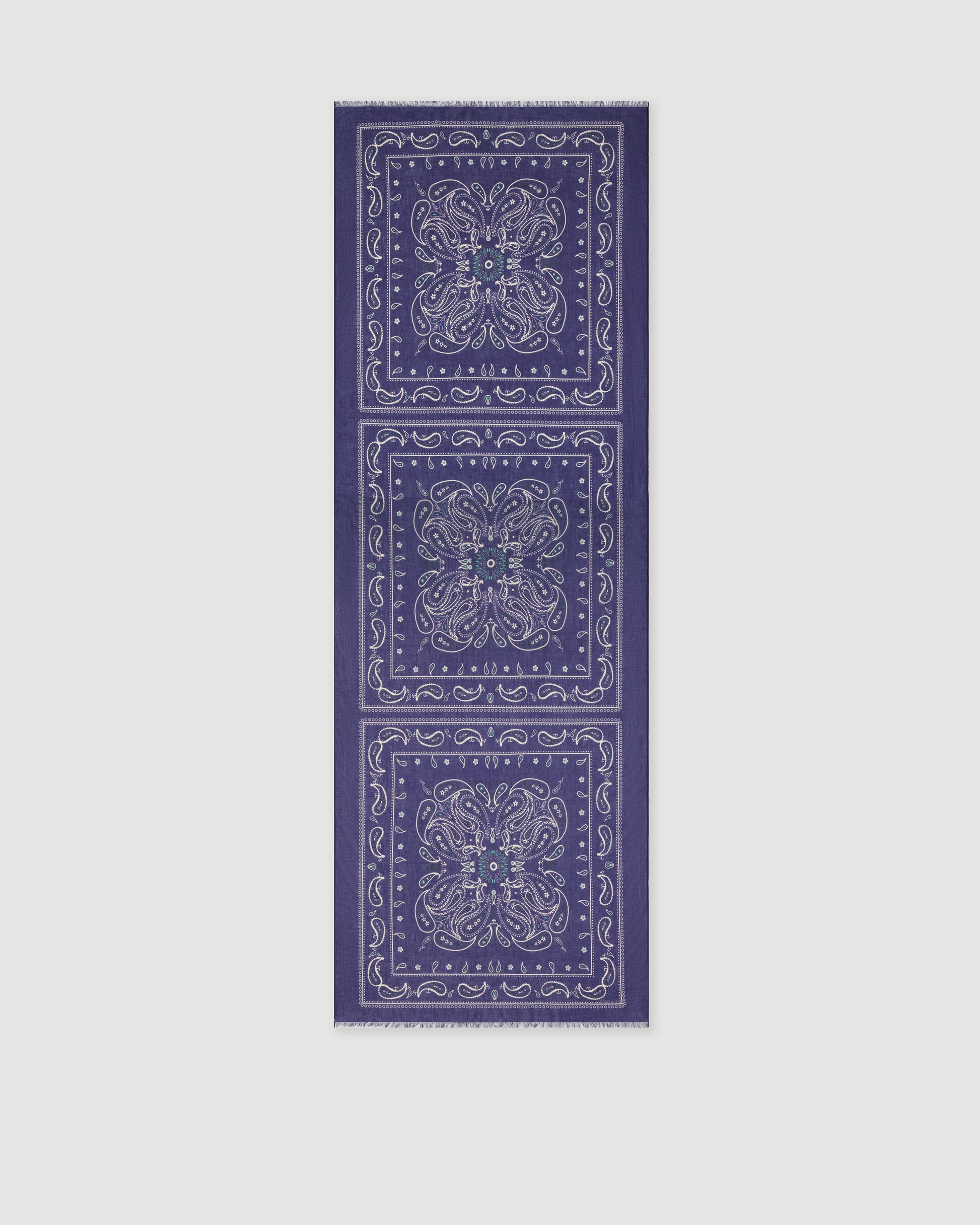 Heren sjaal van indigo blauw katoen met Bandana-motief BFC7416-01