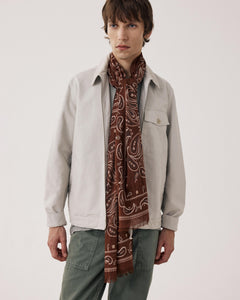 Echarpe Homme en Coton Marron motif bandana BFC7416-03