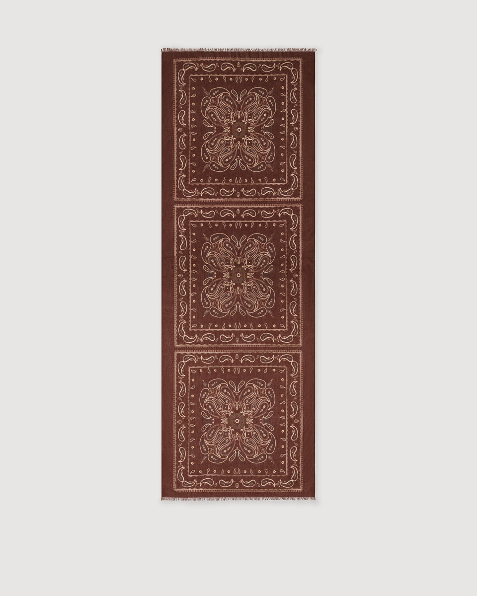 Echarpe Homme en Coton Marron motif bandana - Image 3