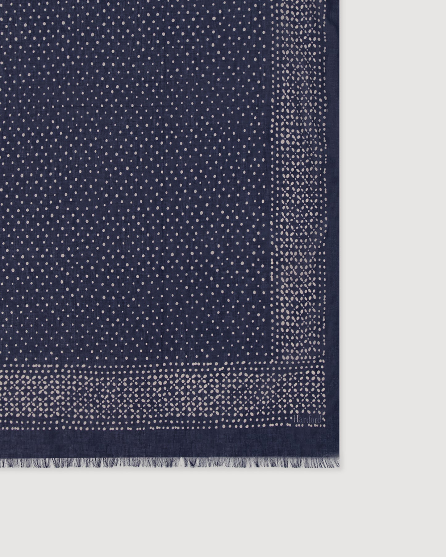 Echarpe Homme en Coton Bleu Indigo Dots