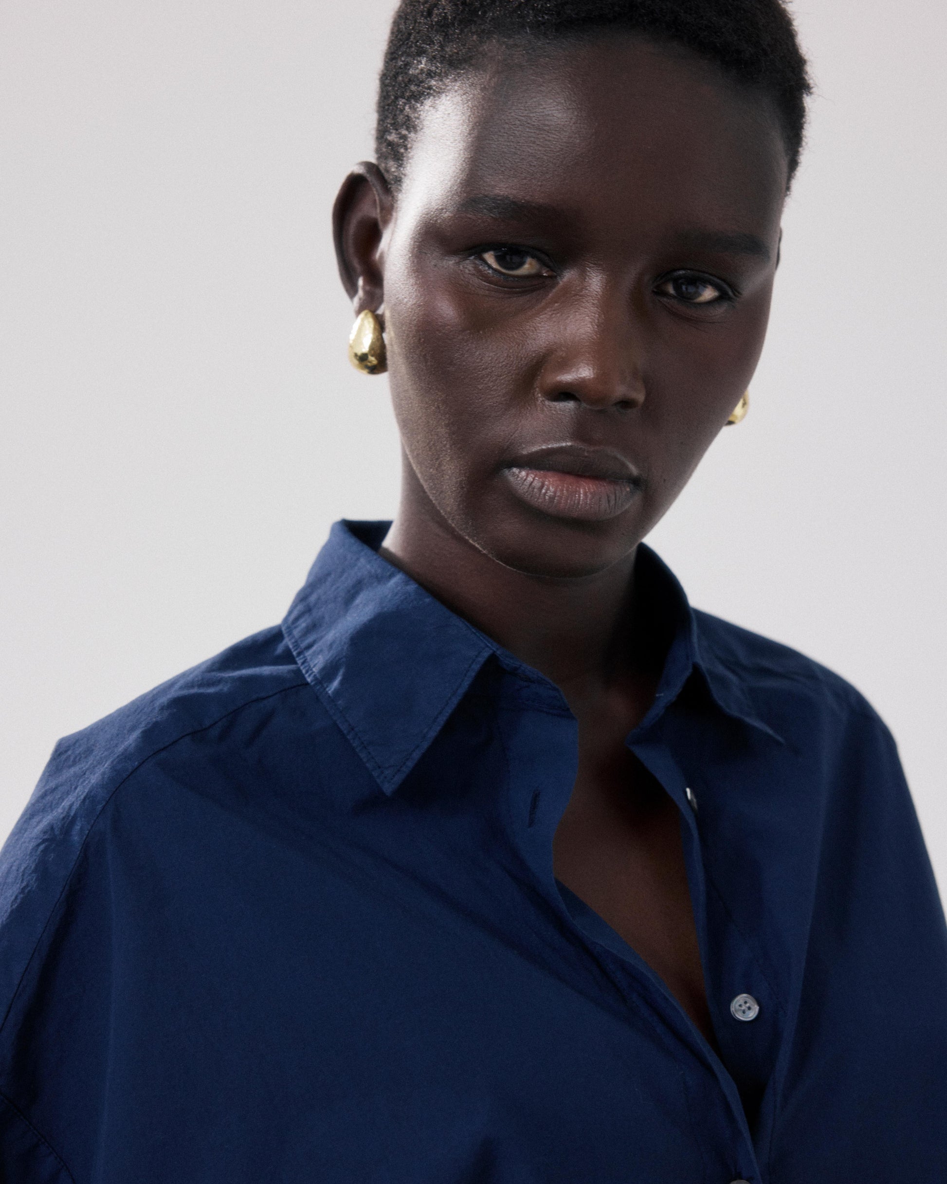 Chemise Femme en Popeline Bleu Nuit Carlos