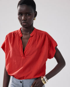 Chemise Femme en Coton Rouge Casta
