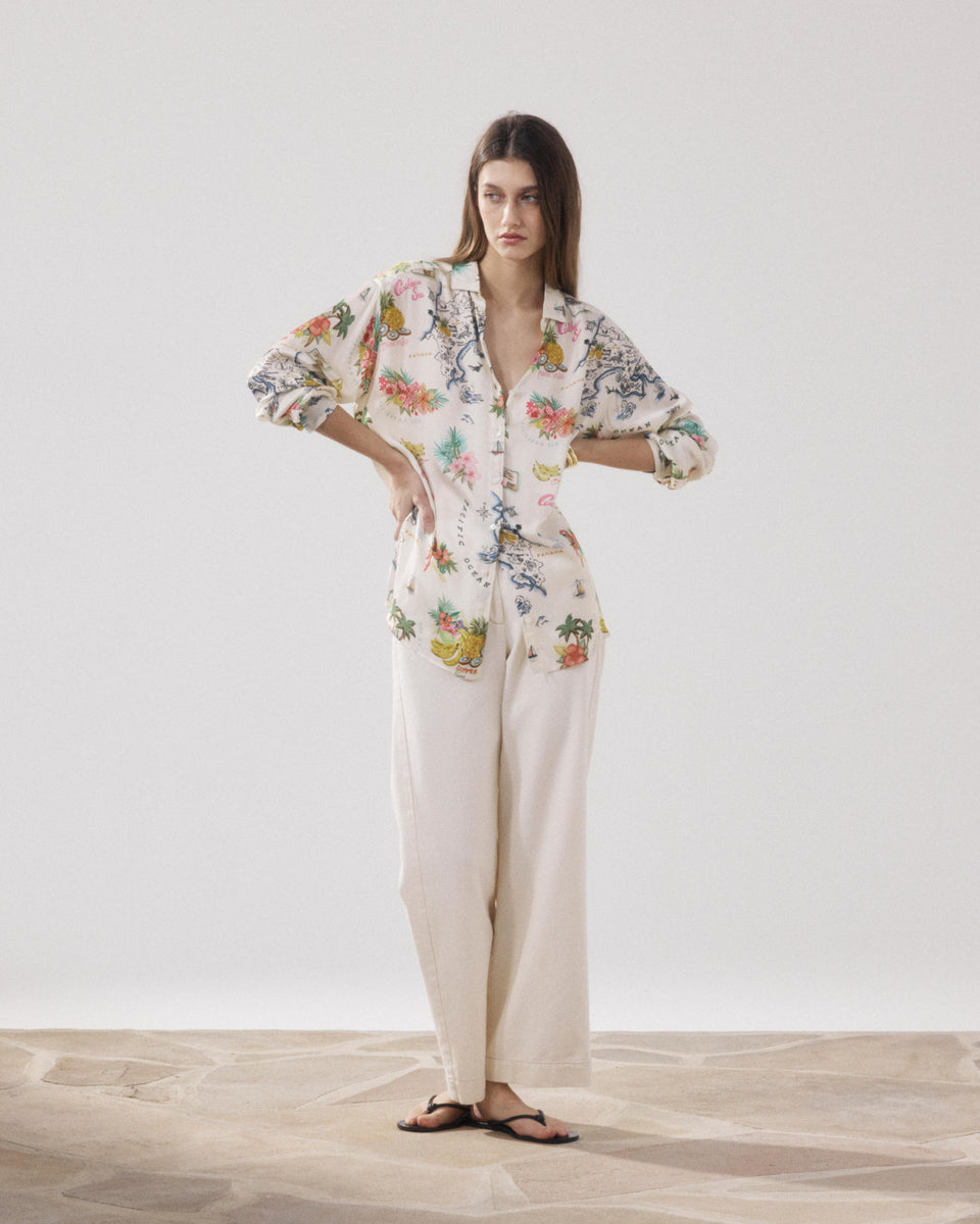 Chemise Femme en Viscose Ecru & Multicouleur Charlot - Image alternative