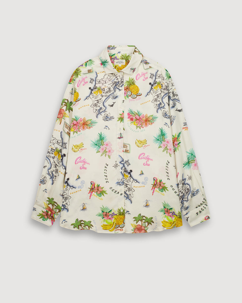 Chemise Femme en Viscose Ecru & Multicouleur Charlot - Image 3