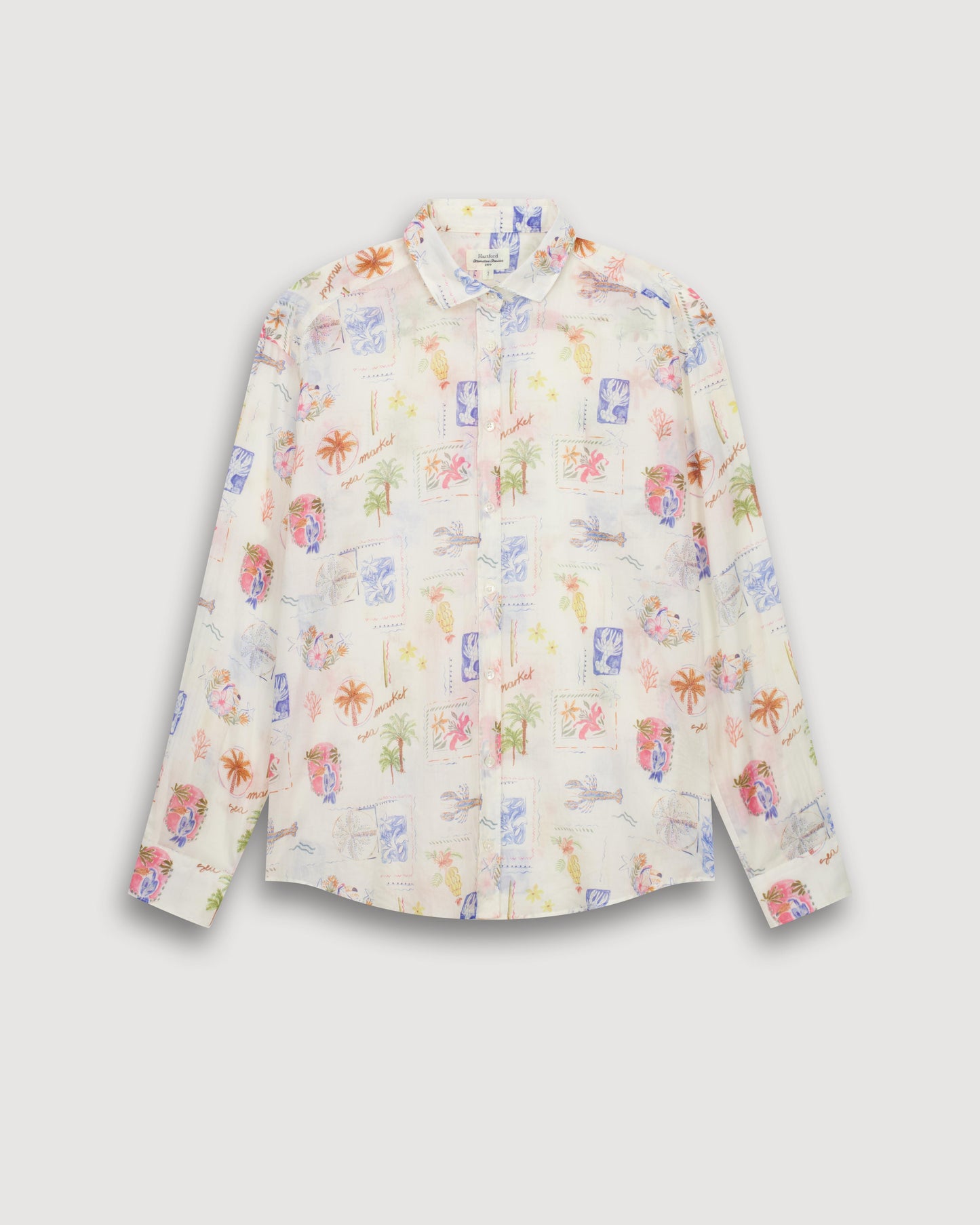 Chemise Femme en Coton Imprimé Blanc & Multicouleur Charlot