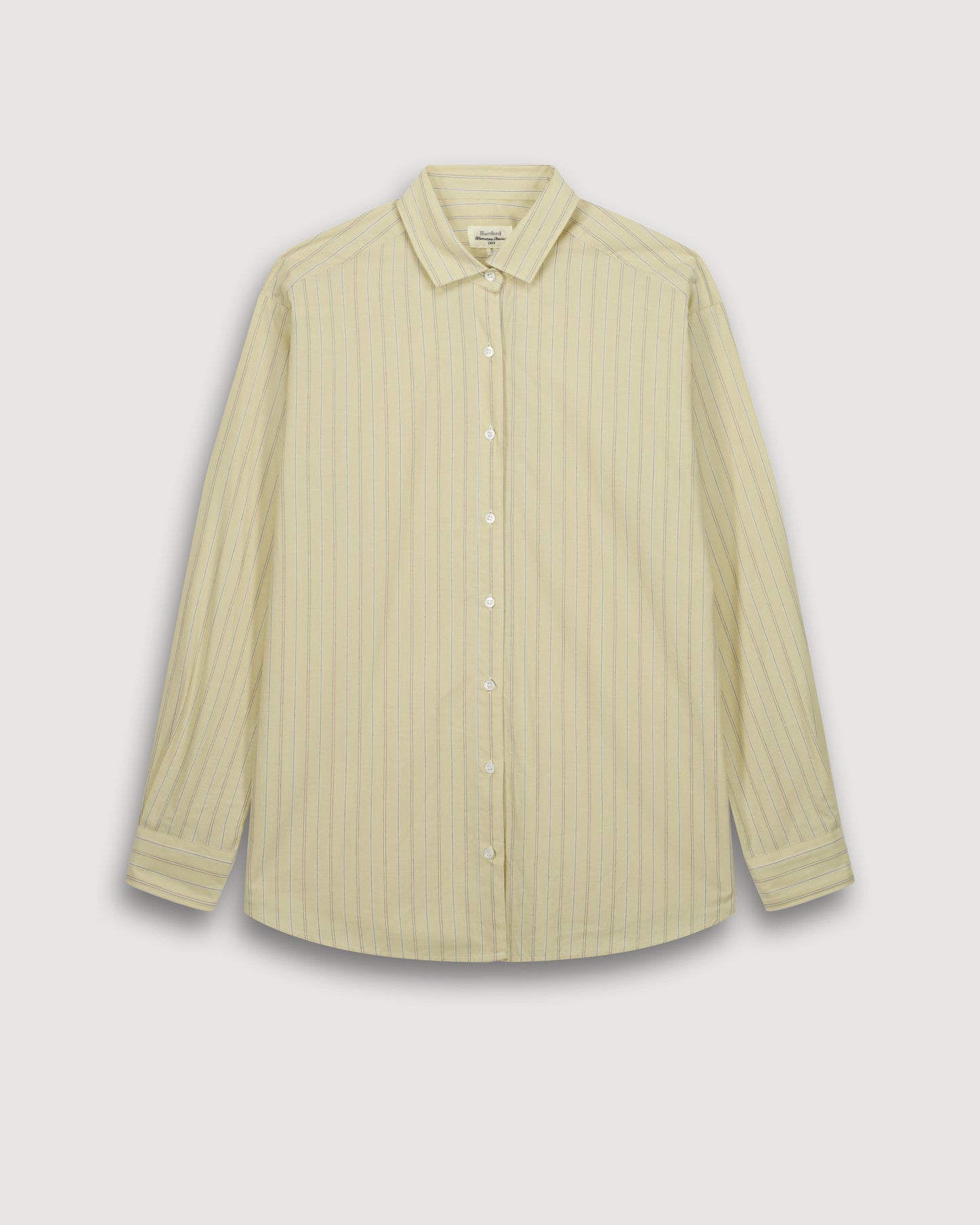 Chemise Femme en Popeline Jaune & Marron Charlot