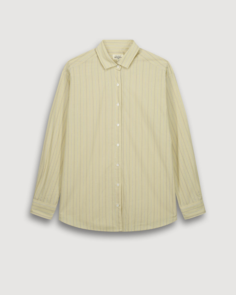 Chemise Femme en Popeline Jaune & Marron Charlot - Image 3