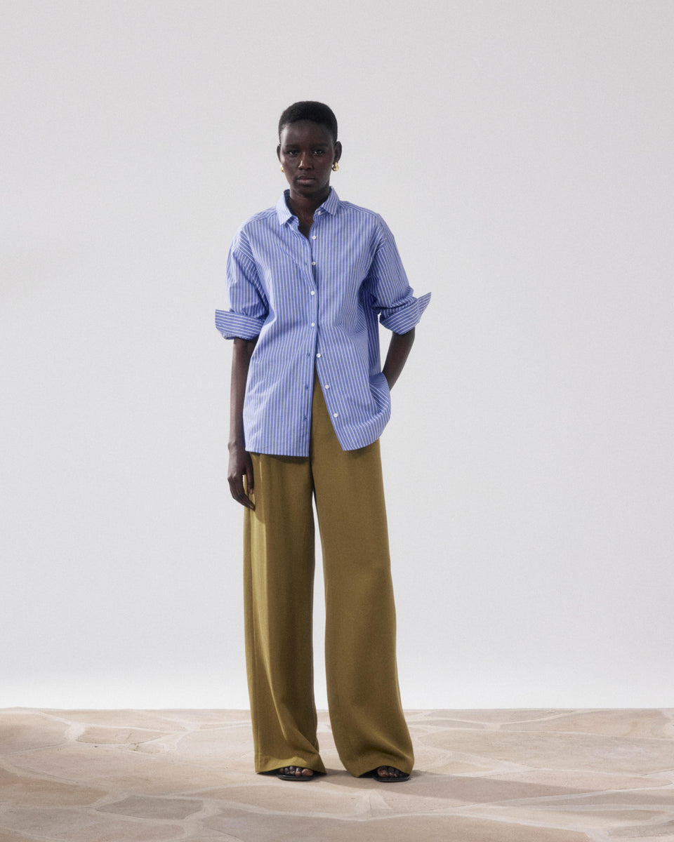 Chemise Femme en Popeline Bleu & Blanc Charlot - Image alternative