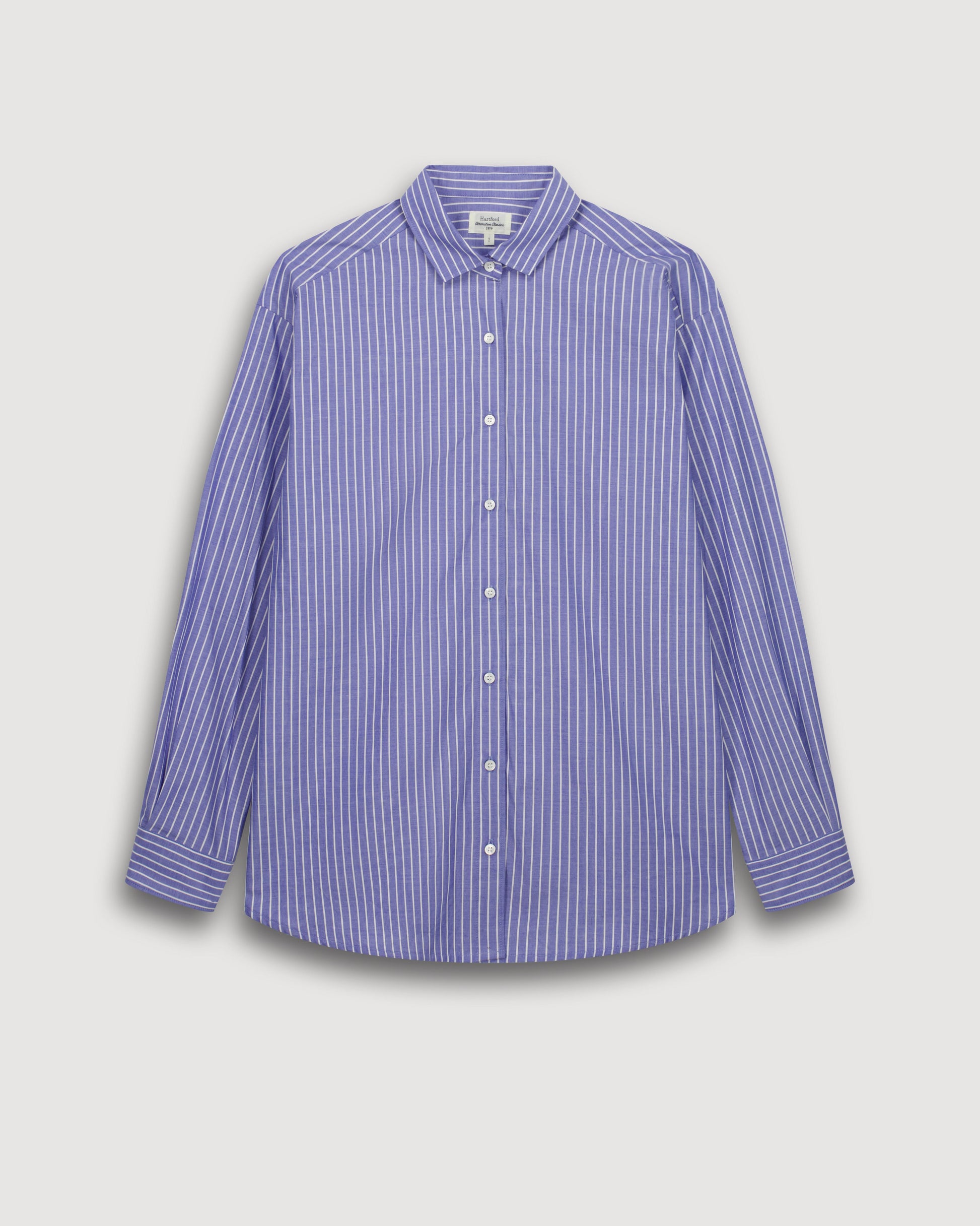 Chemise Femme en Popeline Bleu & Blanc Charlot