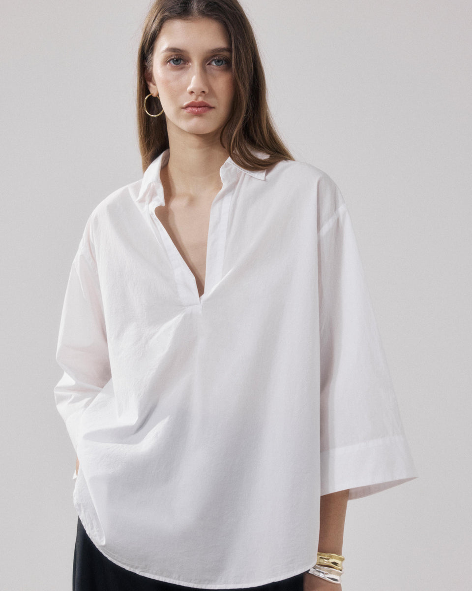 Blouse Femme en Popeline Blanc Cola - Image principale