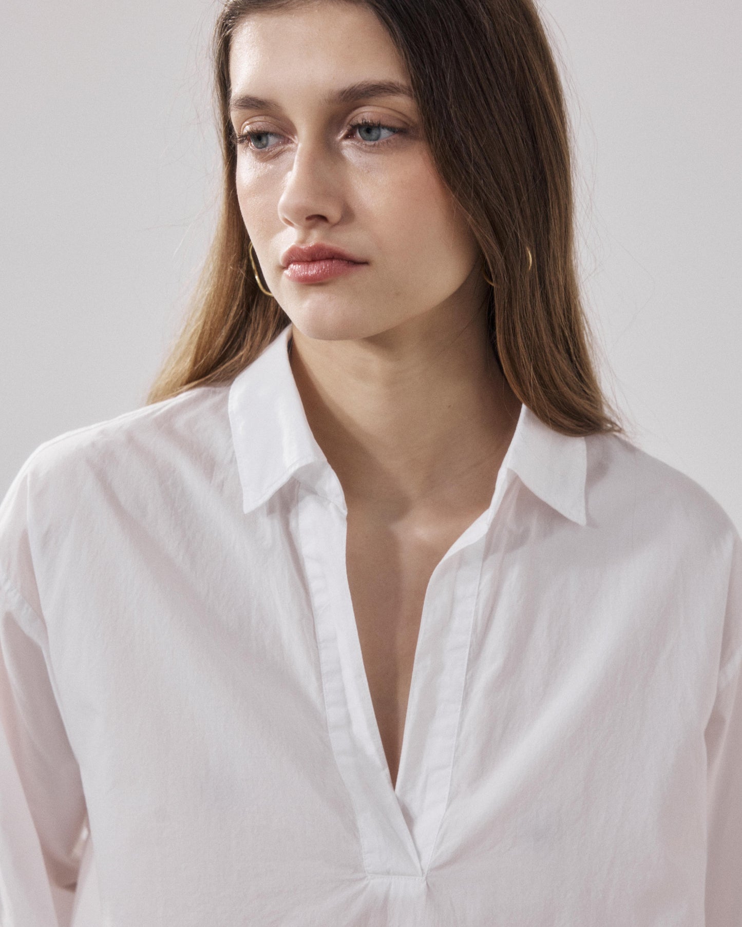 Women's Cola White Poplin Shirt