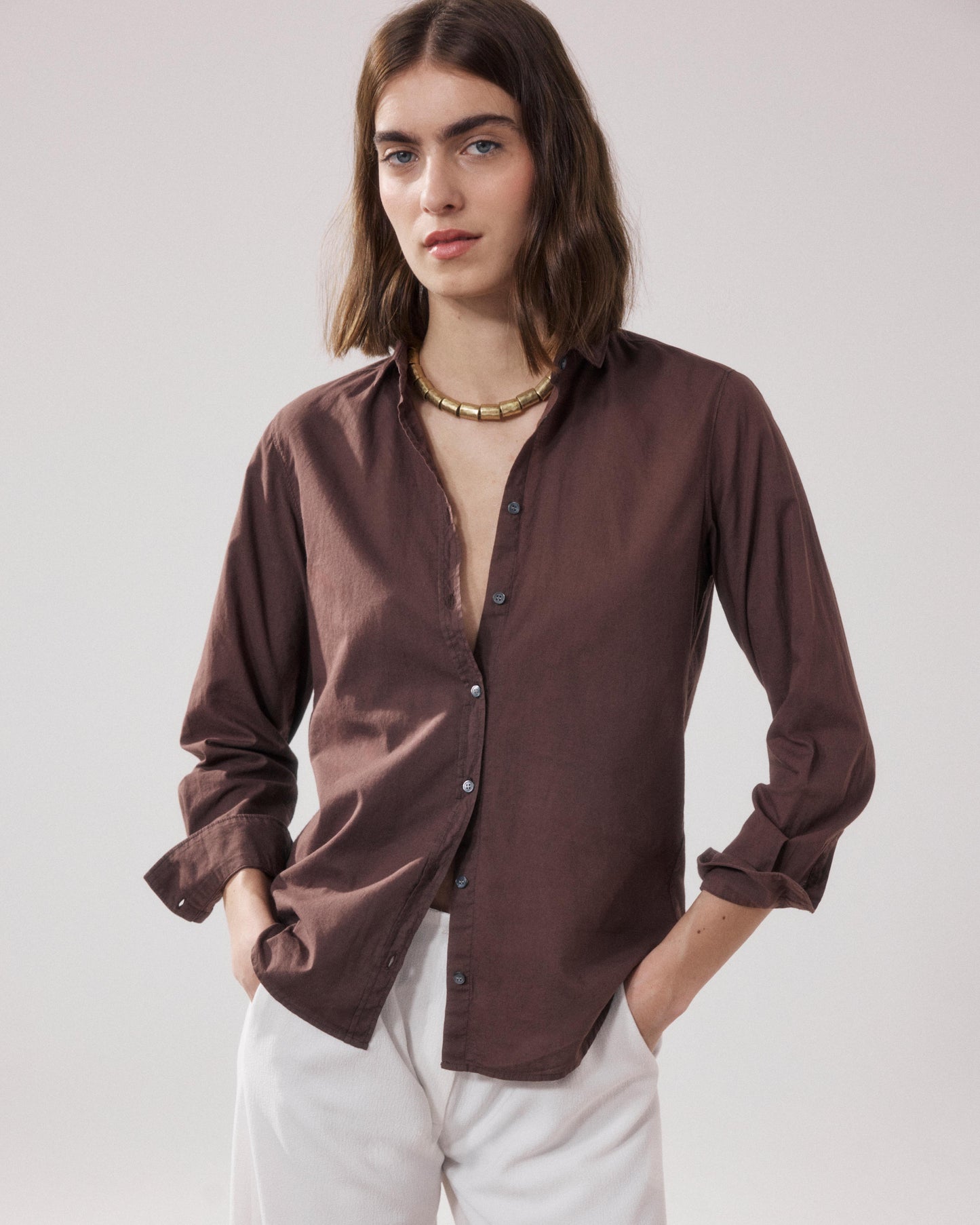 Chemise Femme en Coton Marron Corazon