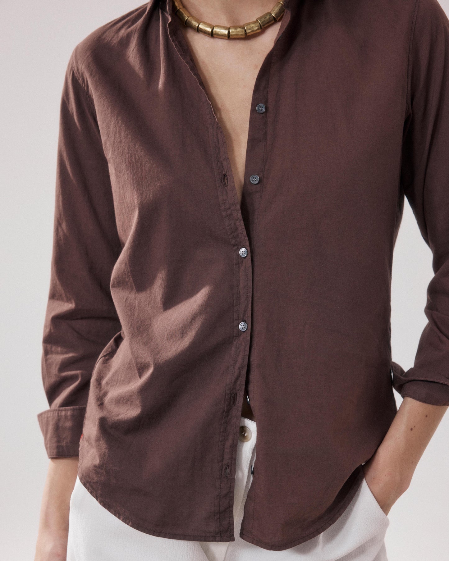 Chemise Femme en Coton Marron Corazon