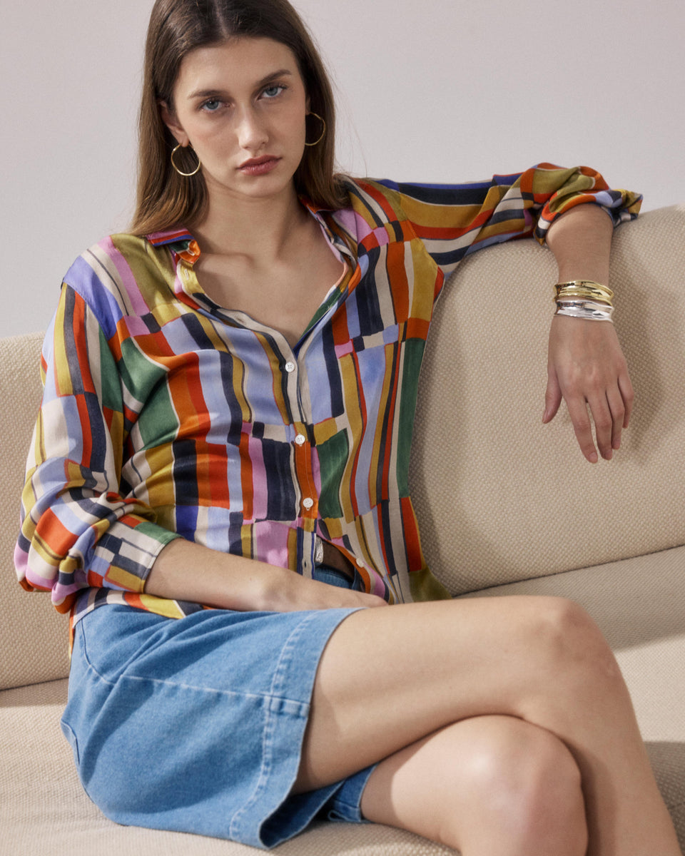 Chemise Femme en Viscose Imprimé Multicouleur Corazon - Image principale