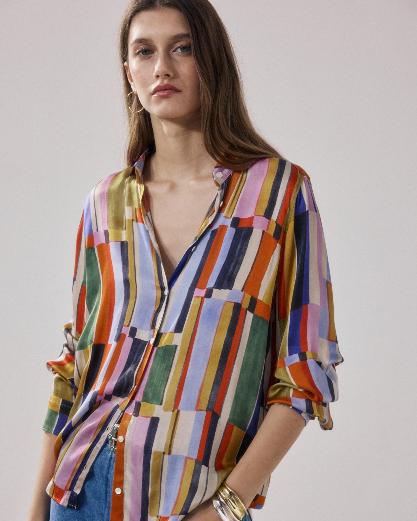 Chemise Femme en Viscose Imprimé Multicouleur Corazon