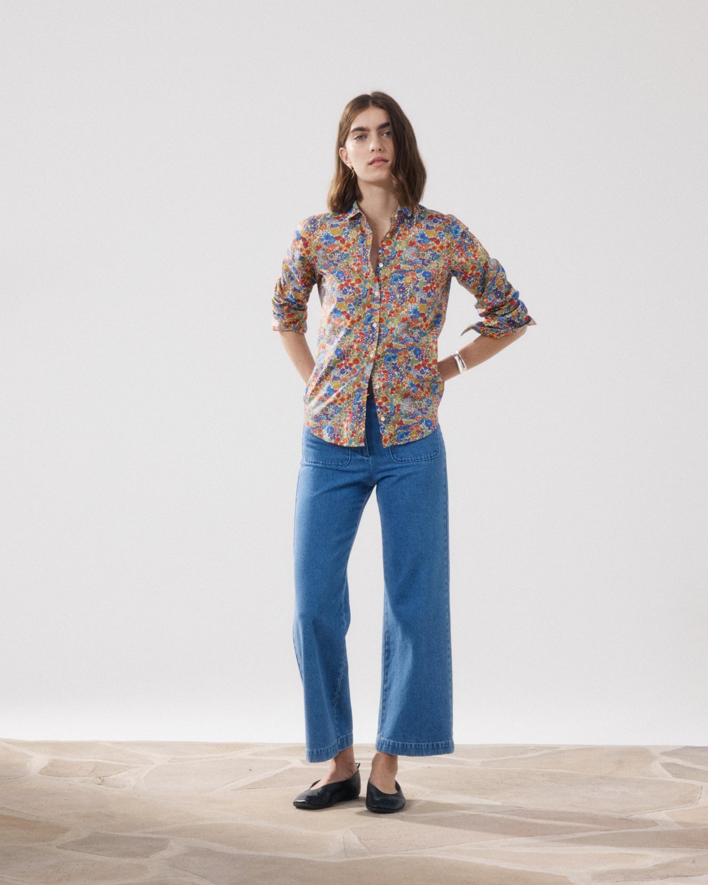 Chemise Femme en Coton Imprimé Liberty Multicouleur Corazon