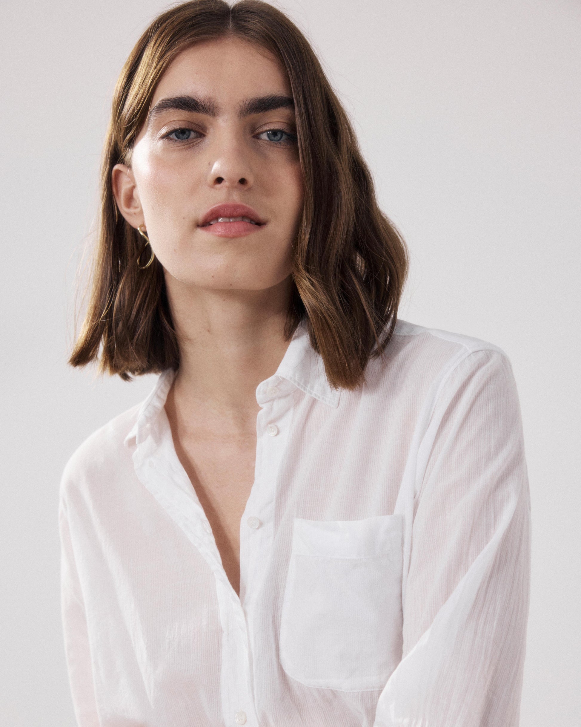 Chemise Femme en Coton Blanc Cover