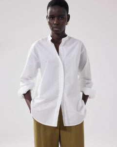 Chemise Femme en Popeline Blanc Cristal