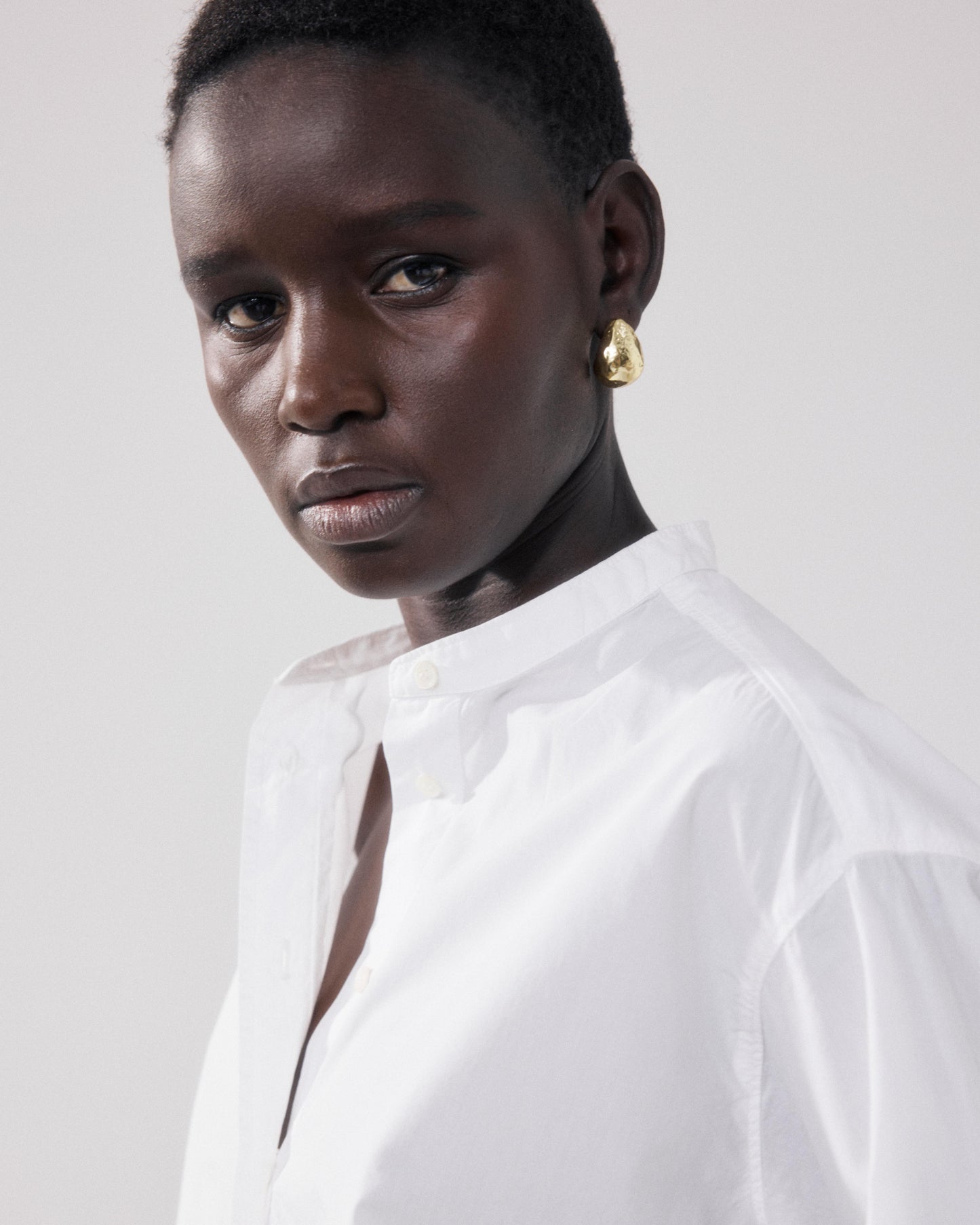 Chemise Femme en Popeline Blanc Cristal