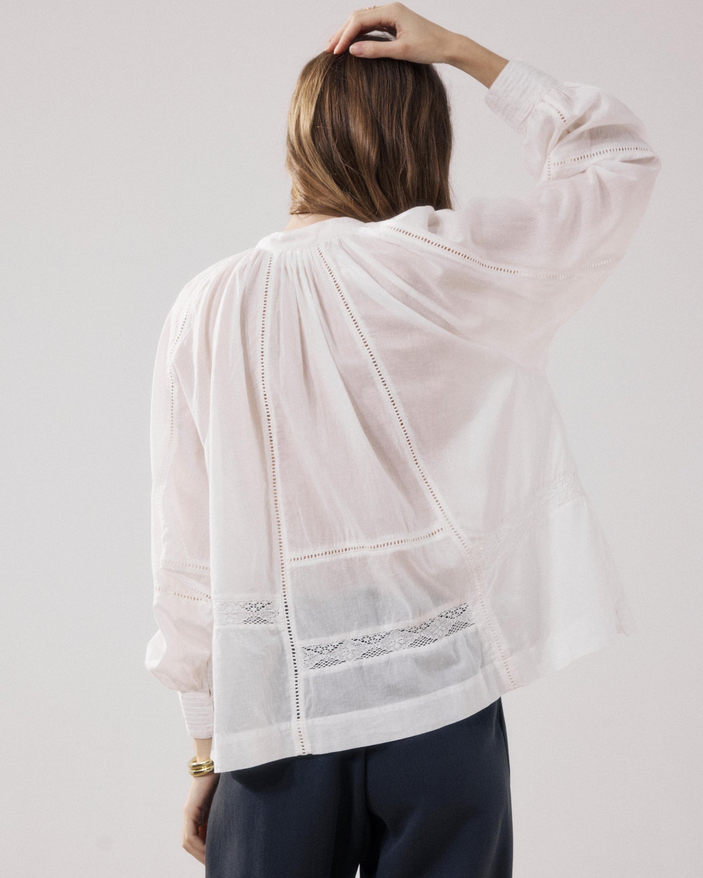 Chemise Femme en Voile De Coton Ecru Cora