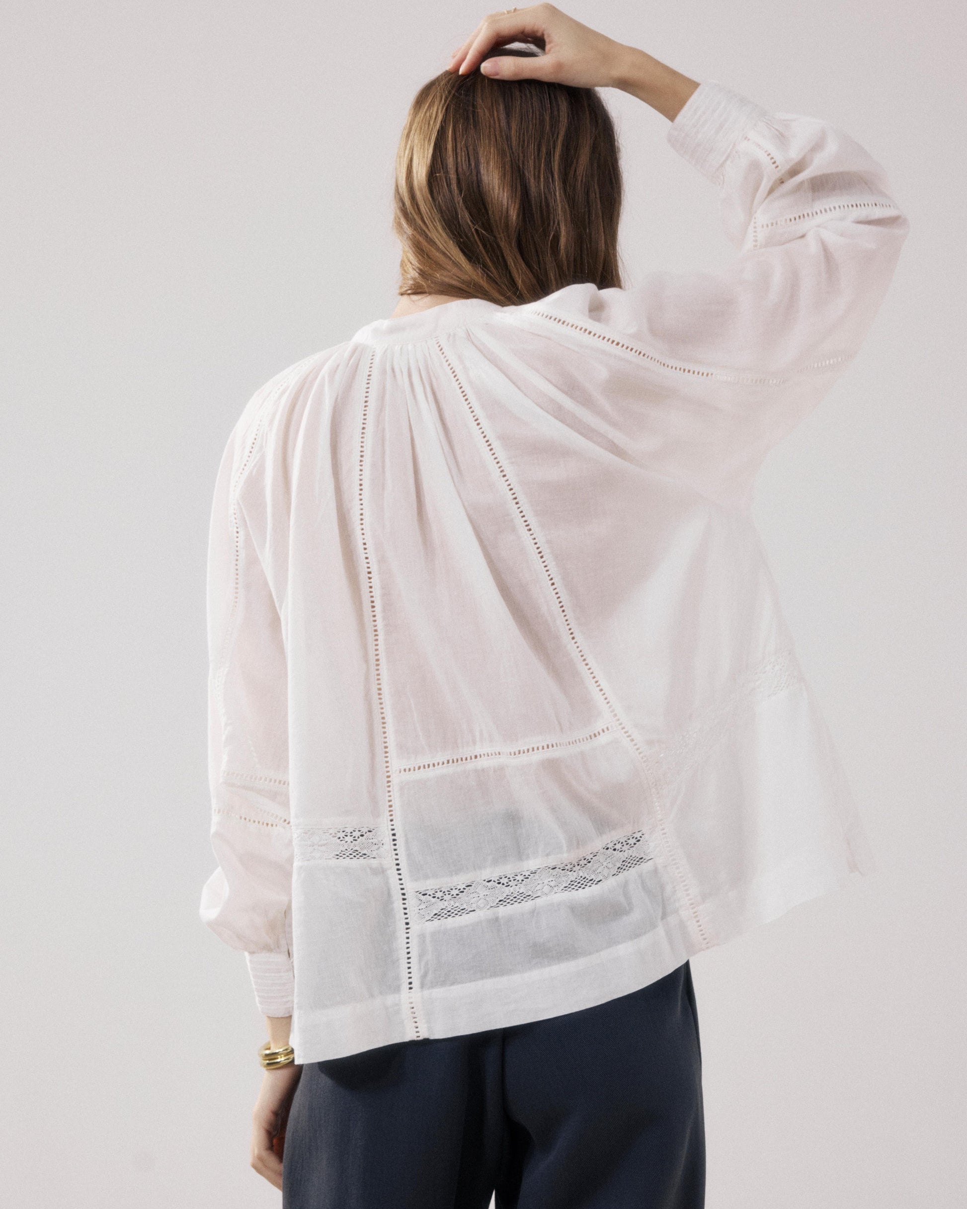 Chemise Femme en Voile De Coton Ecru Cora