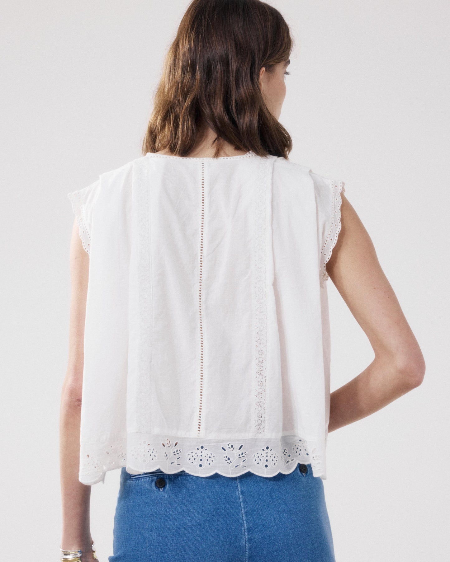 Camicia da donna in Voile Di Cotone écru Cybil