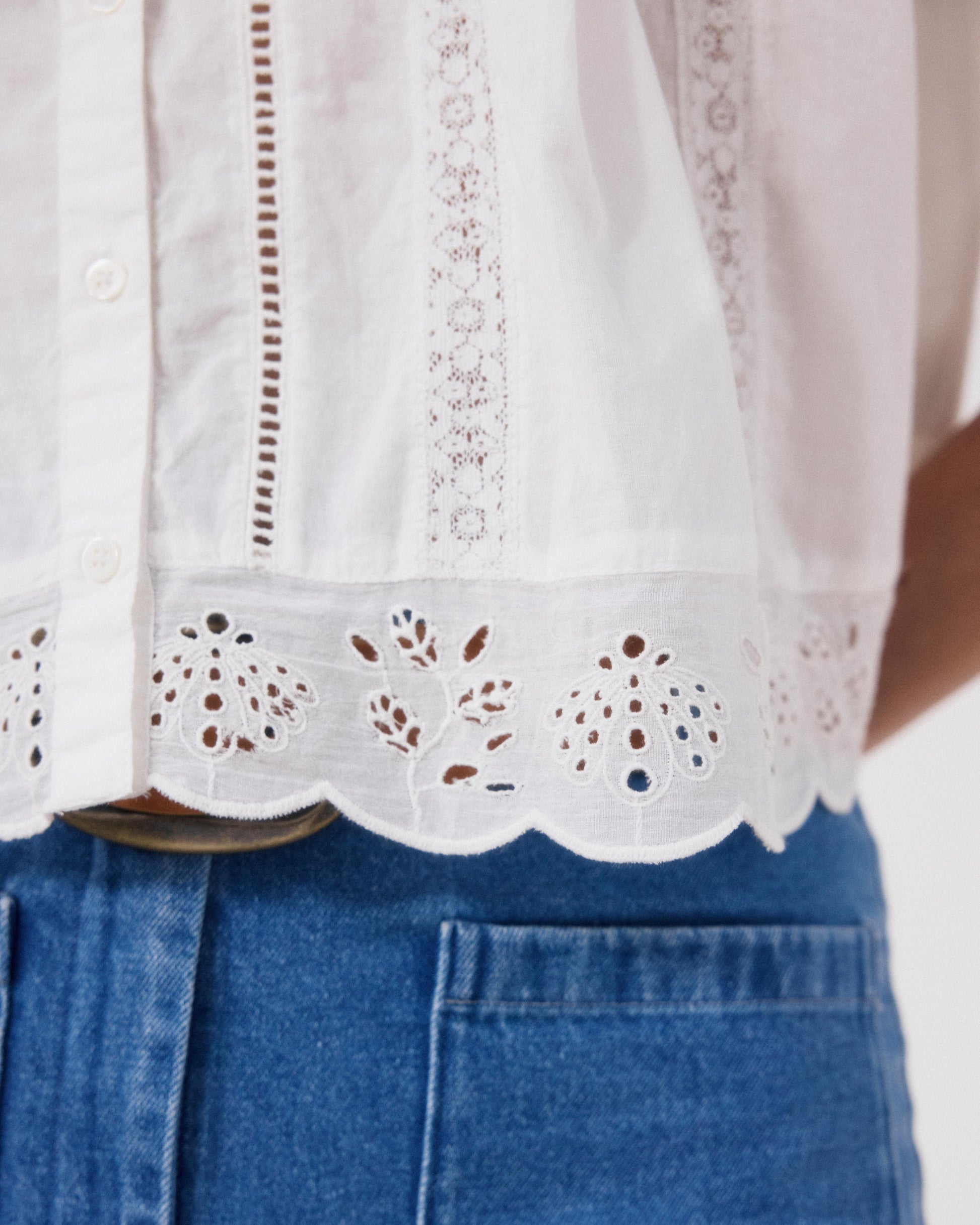 Camicia da donna in Voile Di Cotone écru Cybil