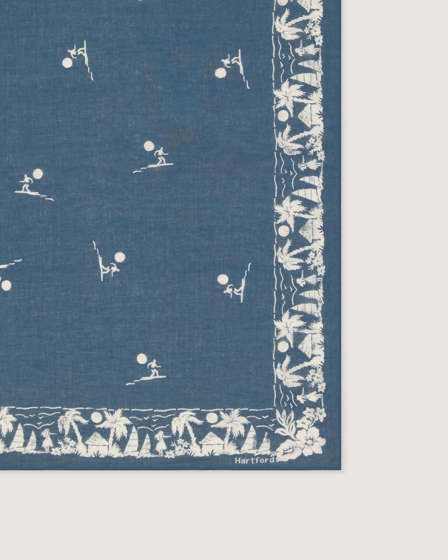 Bandana da donna in cotone blu Denim Surfer