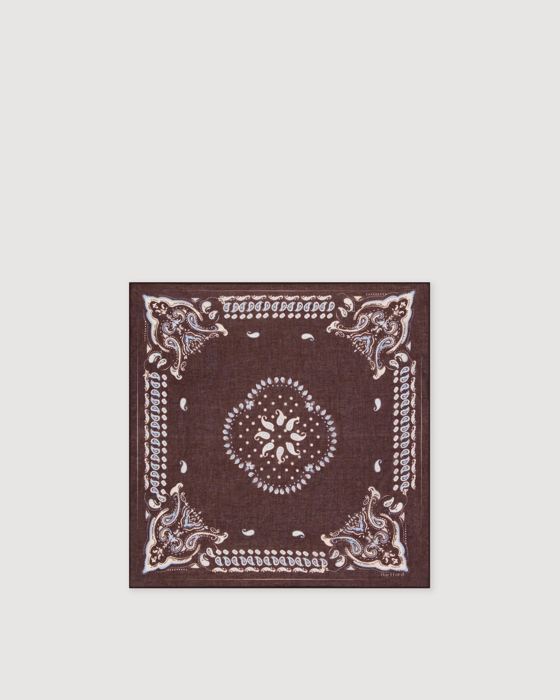 Bandana Femme en Coton Marron Paisley