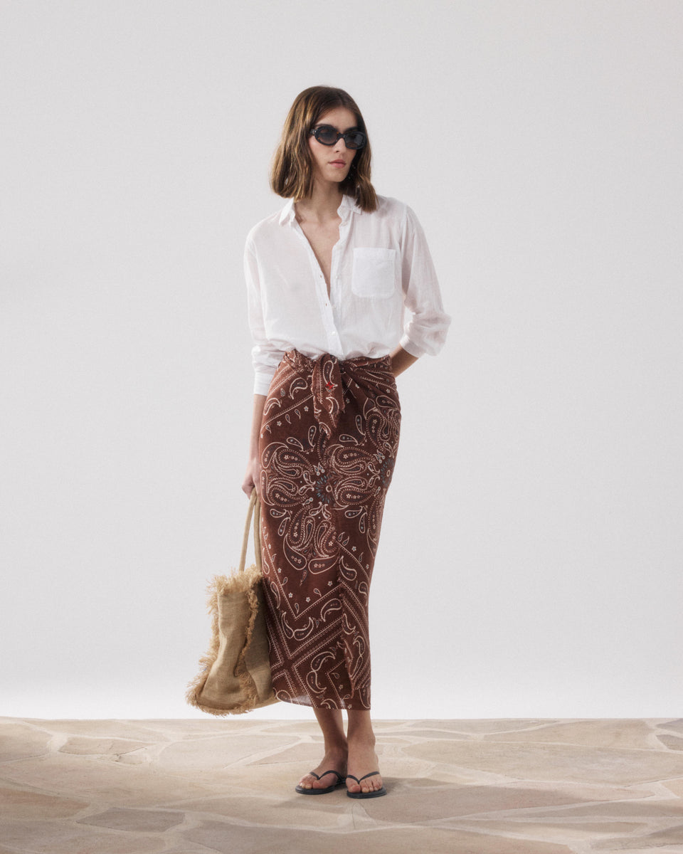 Sarong Femme en Coton Marron Bandana - Image principale