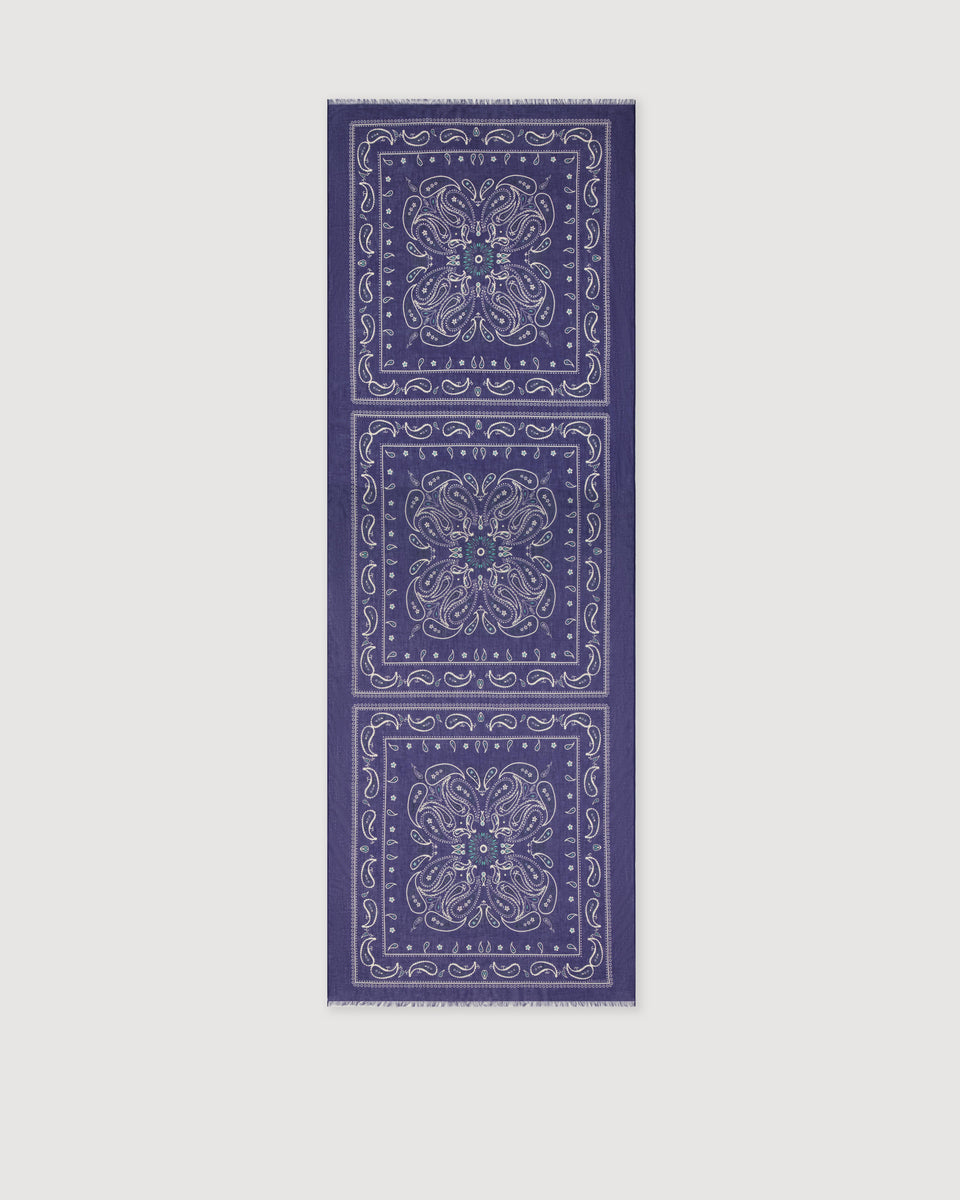 Bandana Femme en Coton Bleu Indigo - Image 3