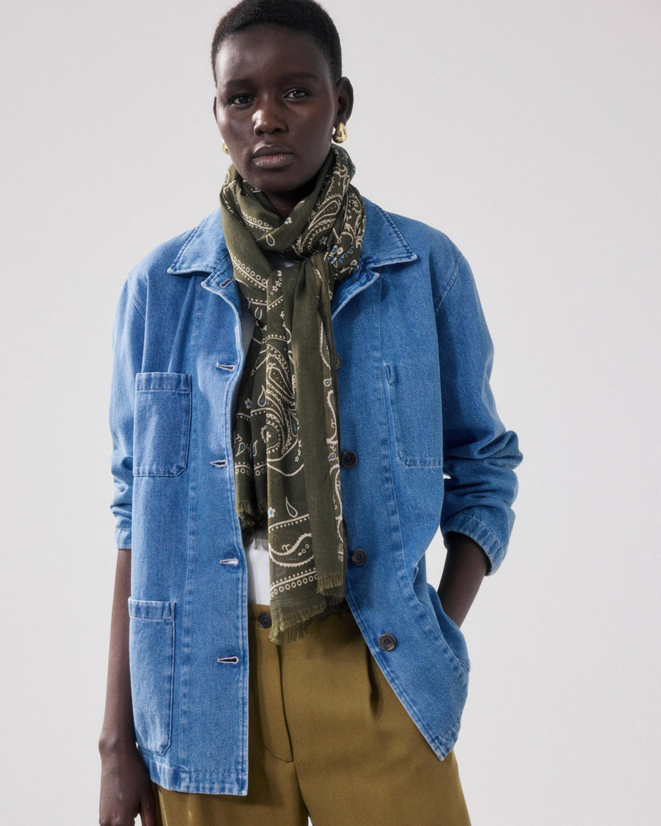 Bandana Femme en Coton Vert Militaire - Image principale