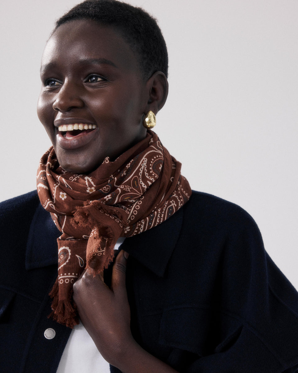 Bandana Femme en Coton Marron - Image alternative