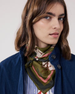 Women's Green Hibiscus Cotton Bandana BFDL720-02
