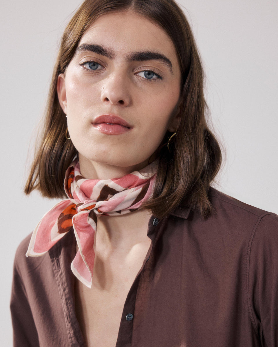 Bandana Femme en Coton Rose Hibiscus - Image alternative