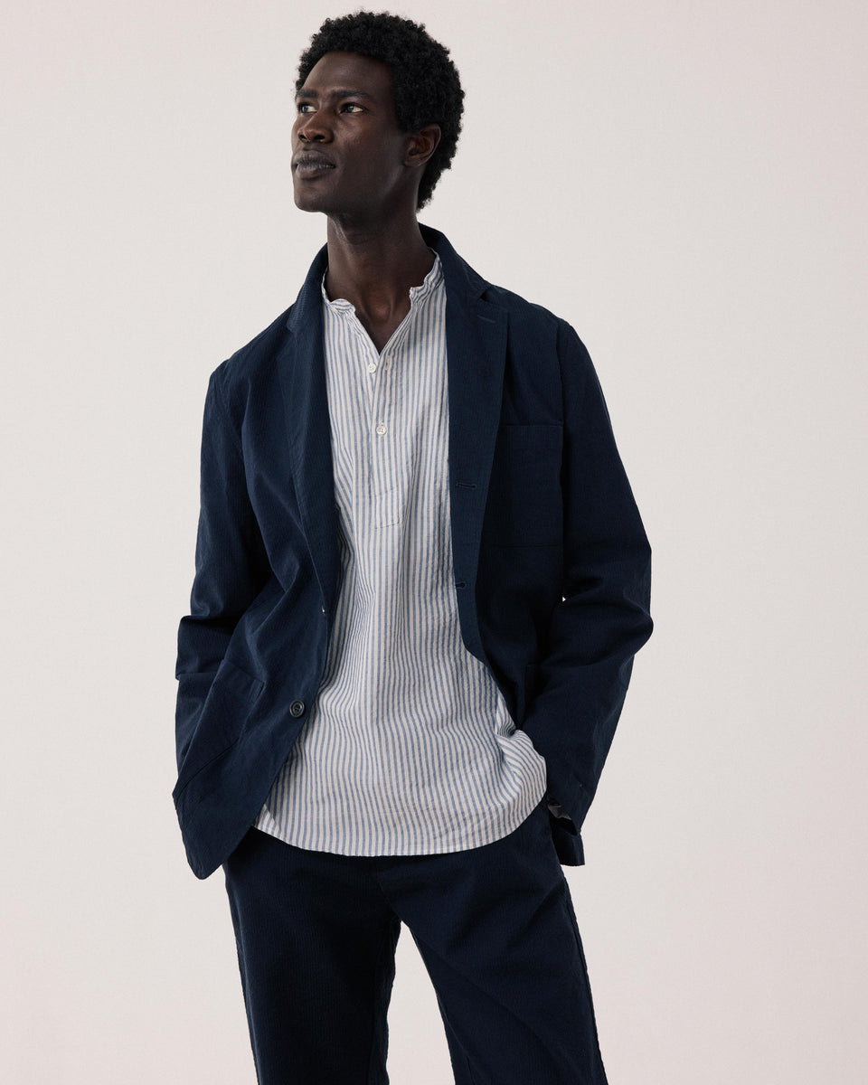 Veste Homme en Seersucker 'Canete' Marine Julian - Image principale