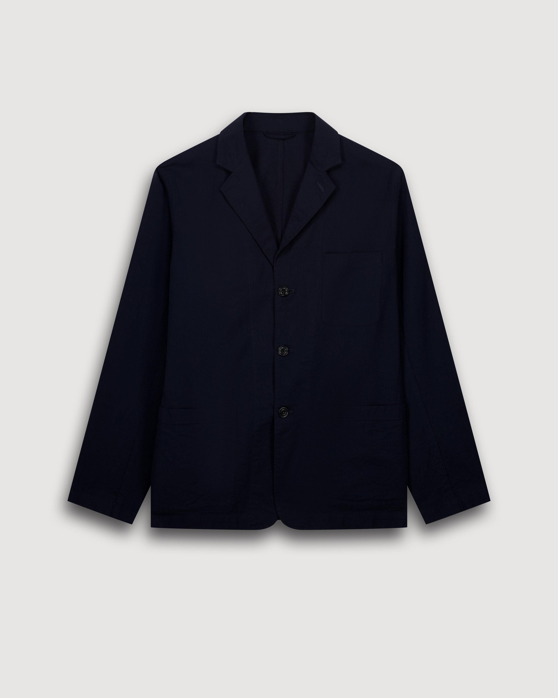 Giacca da uomo in cotone seersucker blu navy Julian BFE1113-01