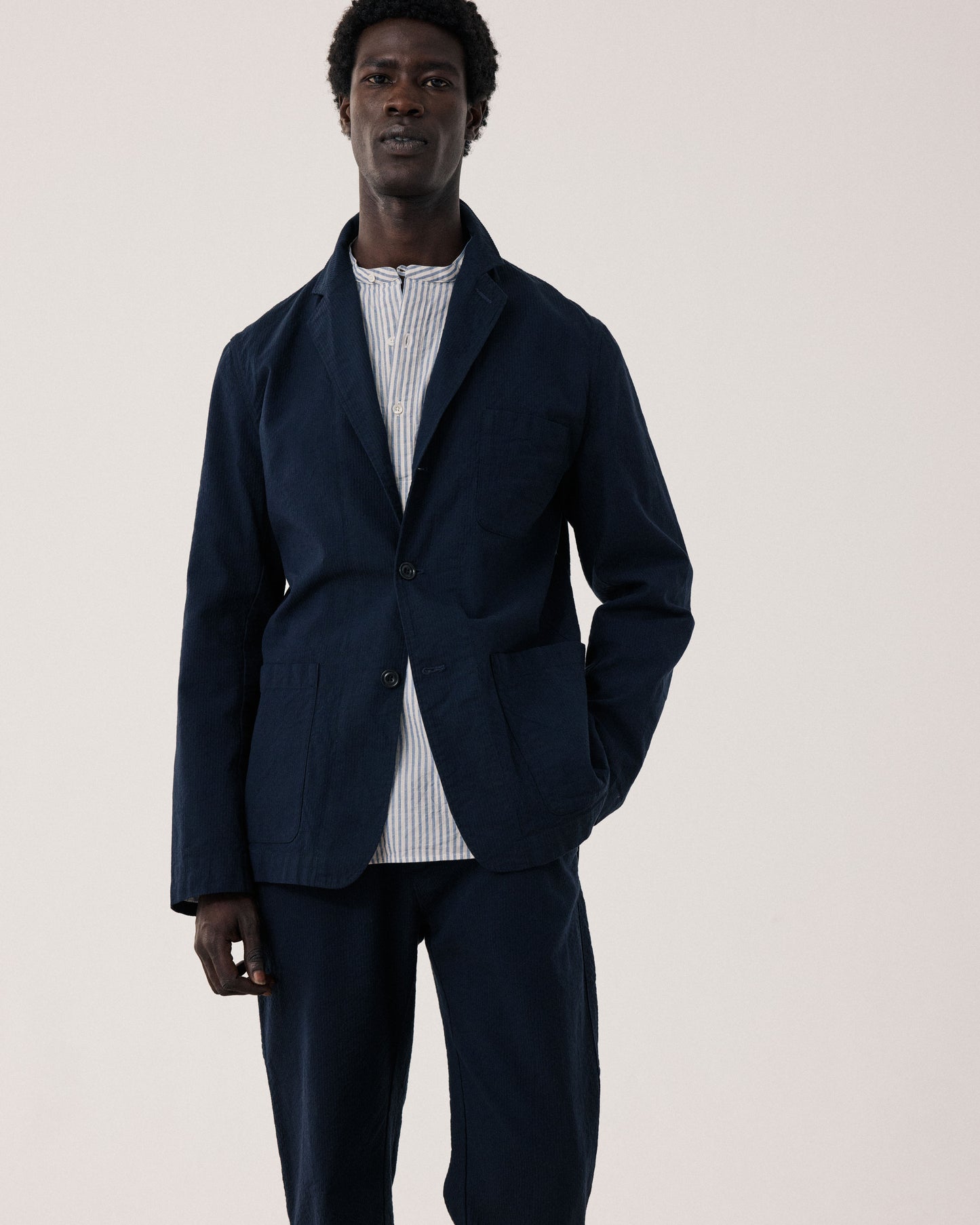Giacca Uomo Seersucker 'Canete' Blu marino Julian
