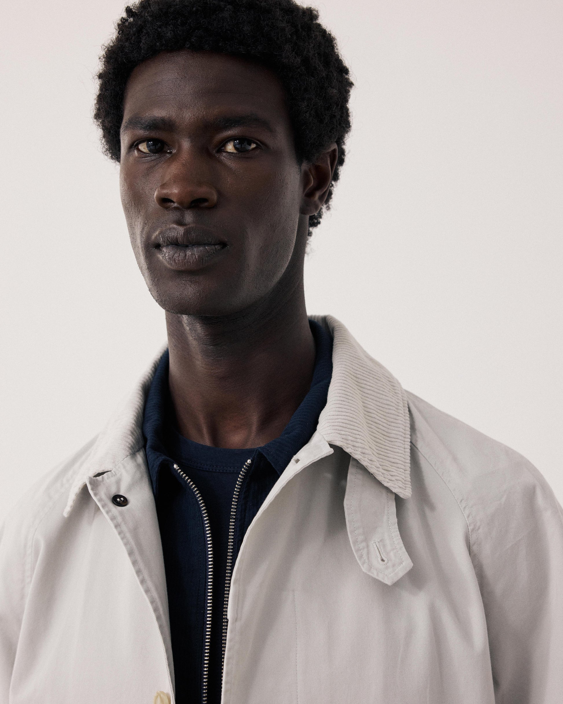 Manteau Homme en Gabardine de Coton Beige Cooler BFE2127-52